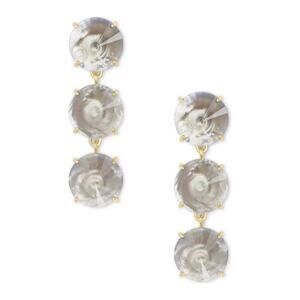 Kendra Scott Jolie Statement Gold Gray Illusion Earrings BRAND NEW WITH TAGS